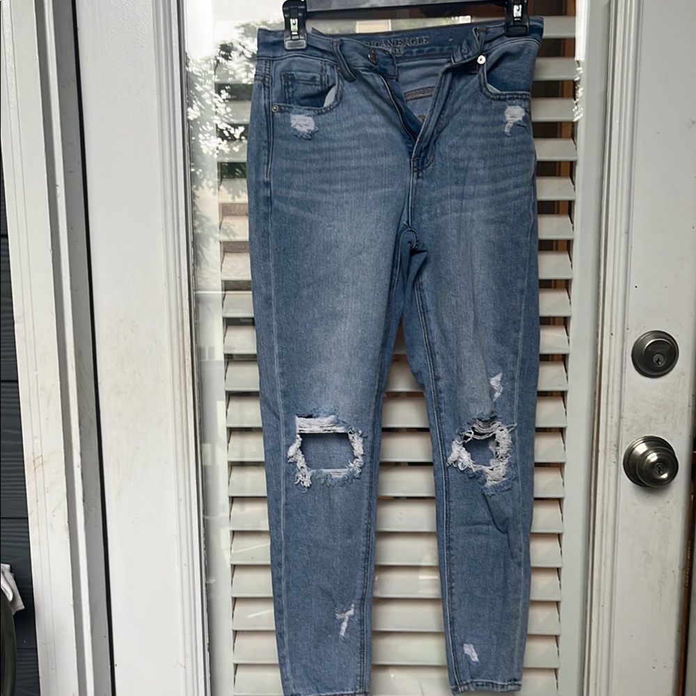 American Eagle Outfitters Blue Skinny Jeans Distressed